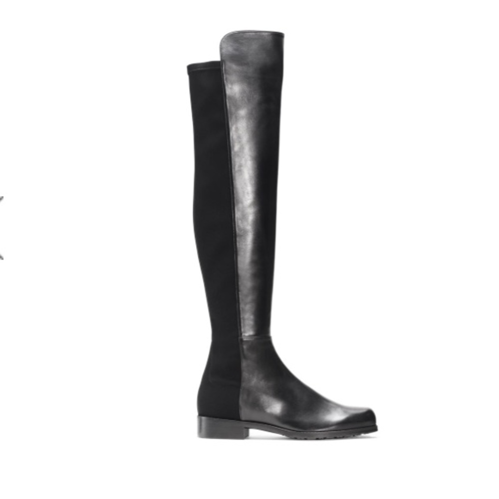 Stuart Weitzman Black Nappa Leather 5050 Boot